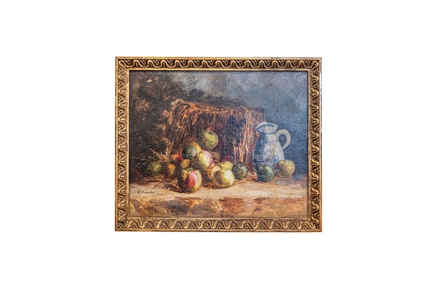 French Impressionist Style Oil Still Life Painting Signed B. Vincendon