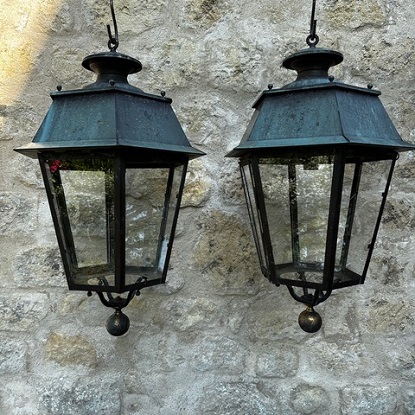 Pair of 20th Century Copper Lanterns