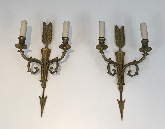 Pair of 20th Century French Bronze Sconces