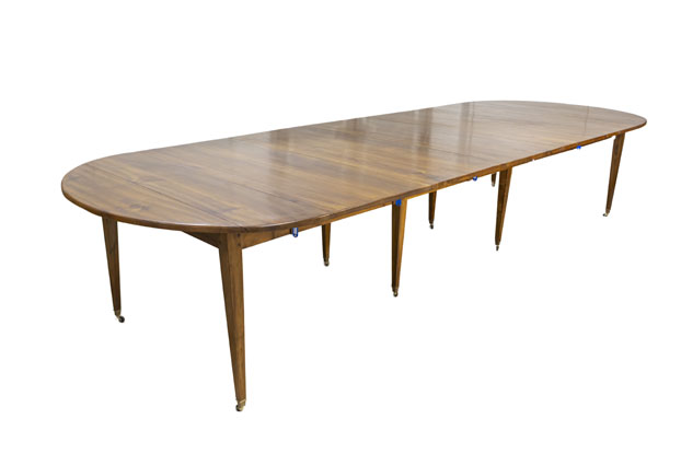  20th Century French Extension Table With Five Leaves