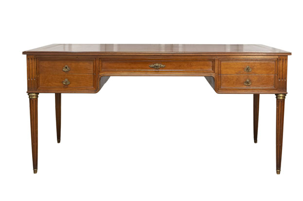 20th Century French Louis XVI Style Leather Top Desk DLW