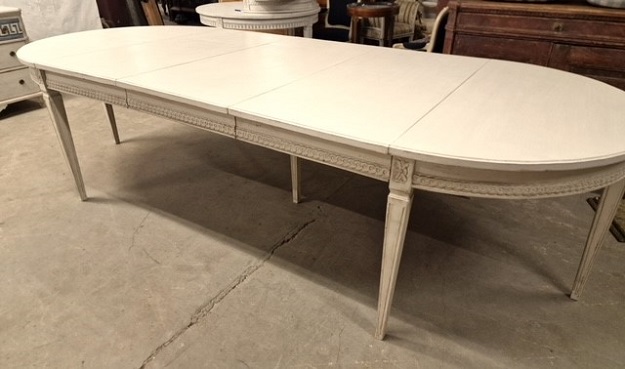 Arriving in Future Shipment - 19th Century Swedish Extension Table with Three Leaves