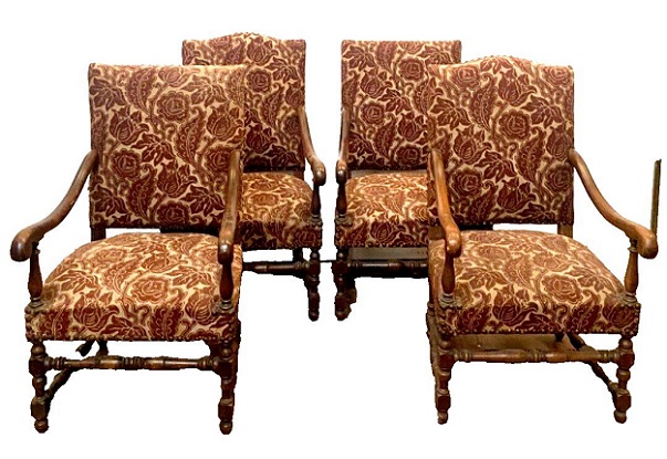 Two Pairs of 20th Century French Arm Chairs DLW