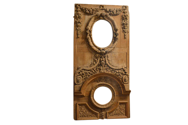 Late 18th Century Carved Oak Mirror From A Chateau Near Rouen (Near Normandy Beaches)