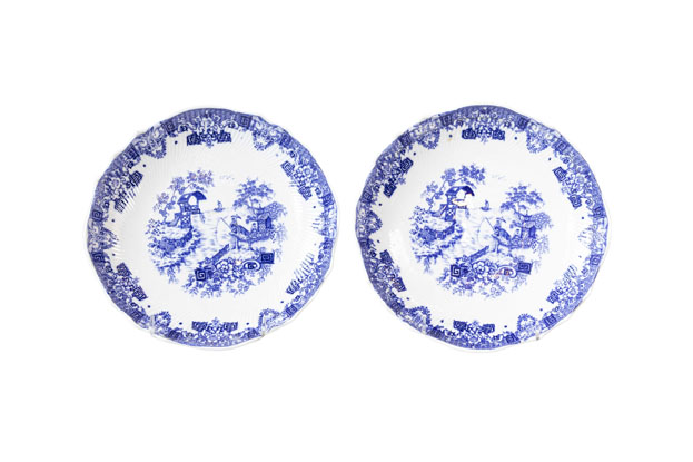 Two English Blue and White Copeland Spode Decorative Plates, Late 19th Century