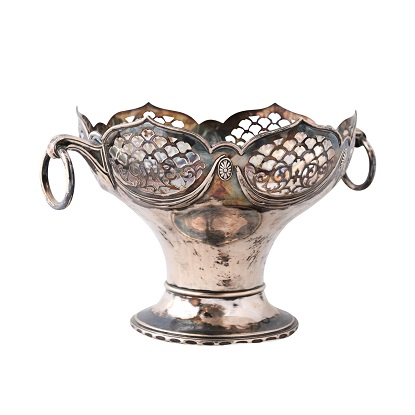 English 20th Century Silver Plated Potpourri Decorative Bowl with Openwork Top