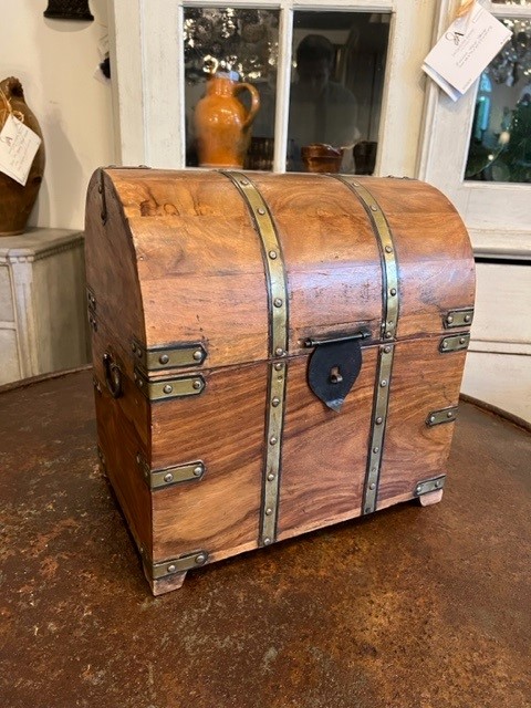 20th Century Vintage Wooden Treasure Chest Box For Bottles