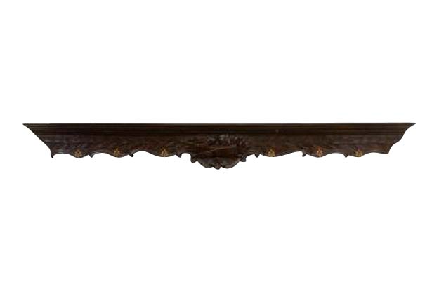 French 19th Century Wooden Rack with Carved Ribbon-Tied Quiver and Arrows