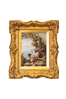 French 19th Century Continental School Painting Depicting Venetian Lagoon Scen
