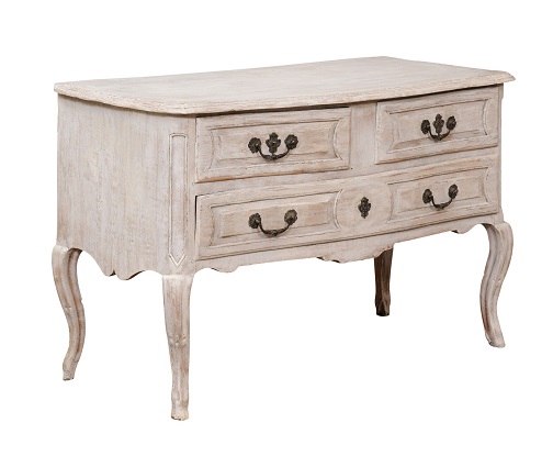 French 1730s Régence Period Painted Elm Three-Drawer Commode with Cabriole Legs
