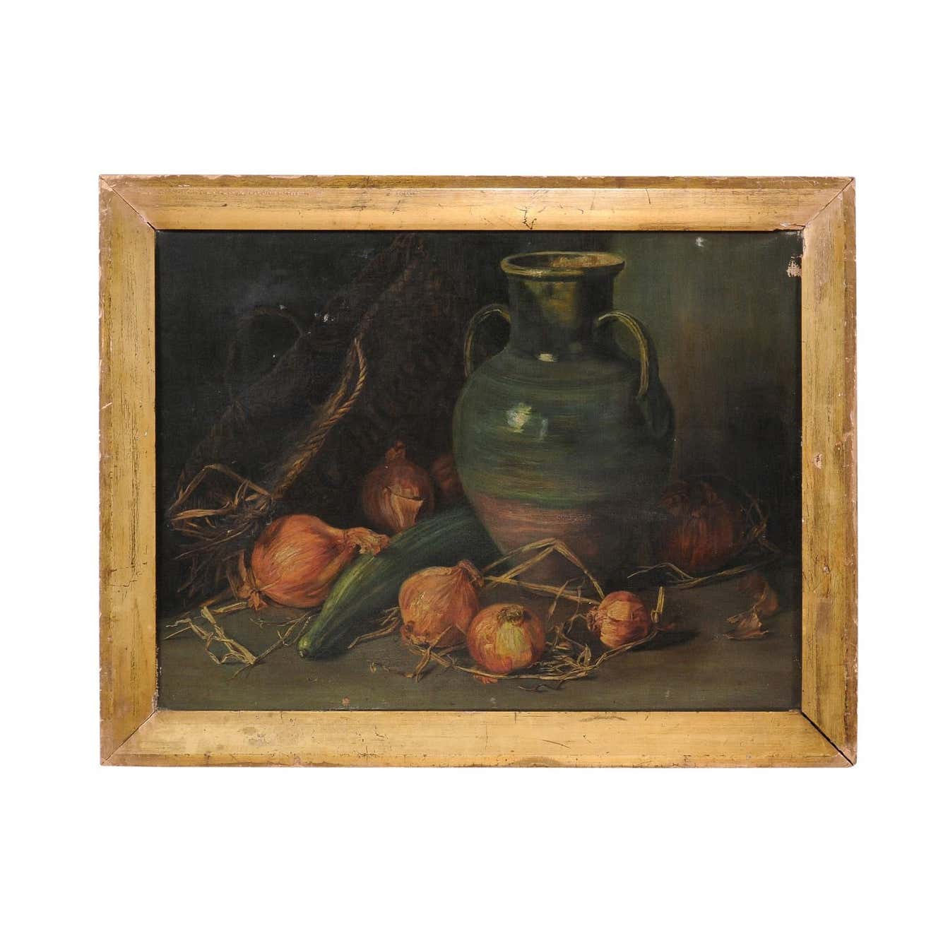 SOLD - English 1860s Framed Oil on Canvas Still-Life Painting by George Jackson