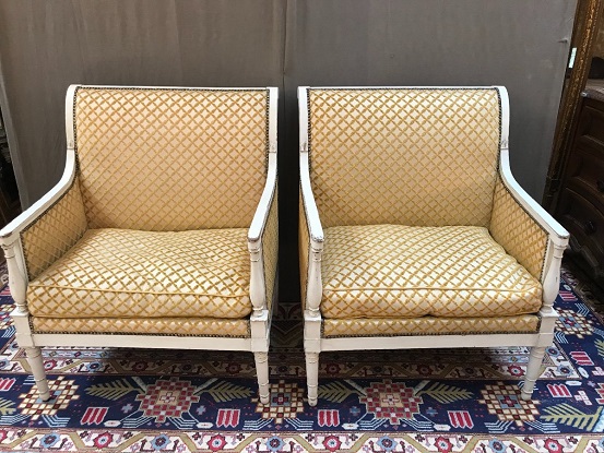 Arriving In Future Shipment - French 19th Century Pair of Marquise Chairs Circa 1890