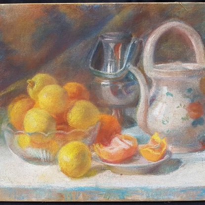 French 19th Century Pastel with Fruit