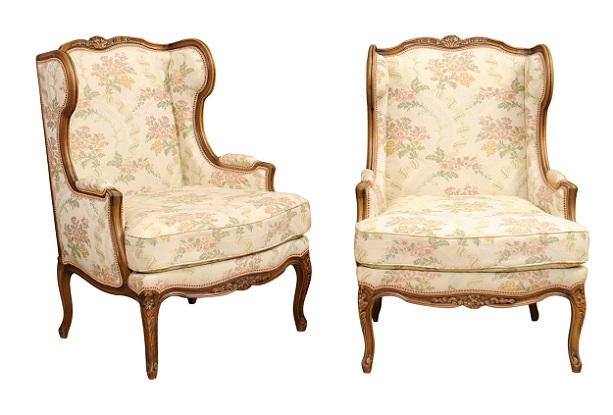French 20th Century Pair of Louis XV Style Bergeres