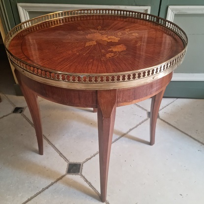 Arriving in Future Shipment - French 20th Century Marquetry Bouillotte Table