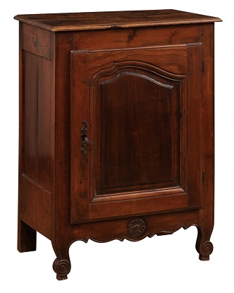 ON HOLD - French Mid-18th Century Louis XV Confiturier with Single Door and Carved Apron