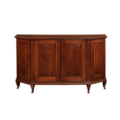 Italian Late 18th Century Cherry Sideboard with Four Doors and Canted Sides