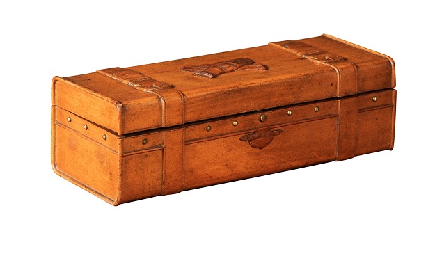 French 19th Century Cherry Wood Carved Decorative Glove Box