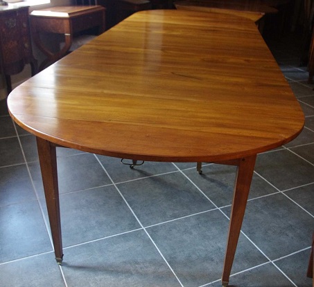 SOLD - French 19th Century Walnut Dining Table with Five Leaves Circa 1890