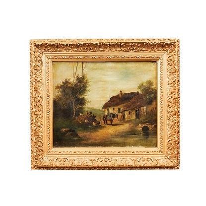 French 20th Century Framed Oil on Canvas