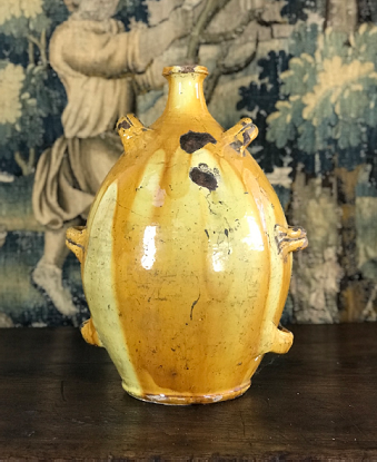French 19th Century Glazed Terracotta Jar of Unique Coloration