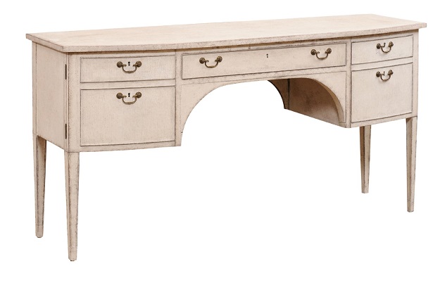 Swedish Gustavian Style 1900s Sideboard or Desk with Single Drawer and Doors