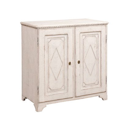 SOLD - Swedish Late Gustavian 1820s Painted Wood Sideboard with Multiple Inner Drawers