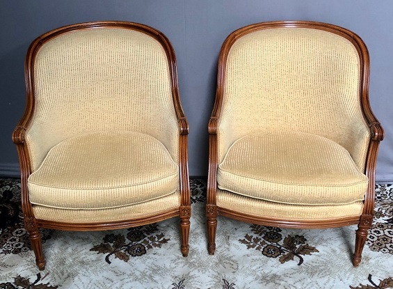 Arriving in Future Shipment - French 20th Century Pair of Louis XVI Style Bergeres