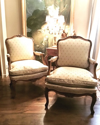 Arriving in Future Shipment - French 20th Century Pair of Louis XV Style Arm Chairs