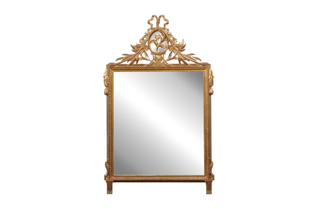 French 20th Century Louis XVI Style Gilded Mirror 