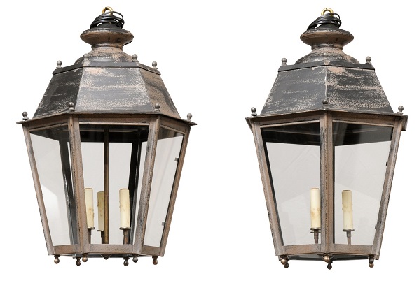 SOLD - French 20th Century Set of Two Lanterns