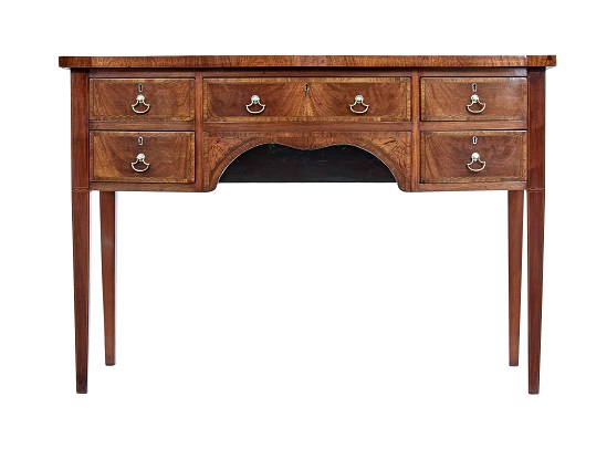Arriving in Future Shipment - 19th Century Walnut and Mahogany Bowfront Sideboard Circa 1860