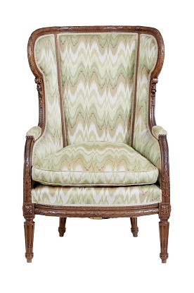 Arriving in Future Shipment - French 19th Century Walnut Wingback Armchair Circa 1870