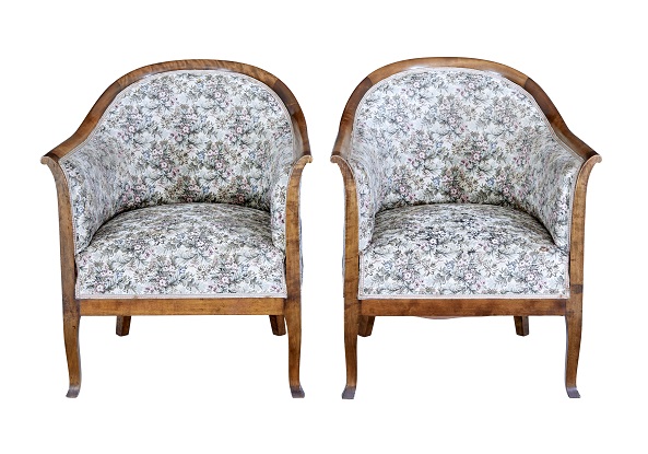 ON HOLD - Pair of Art Deco Birch Arm Chairs Circa 1930 DLW