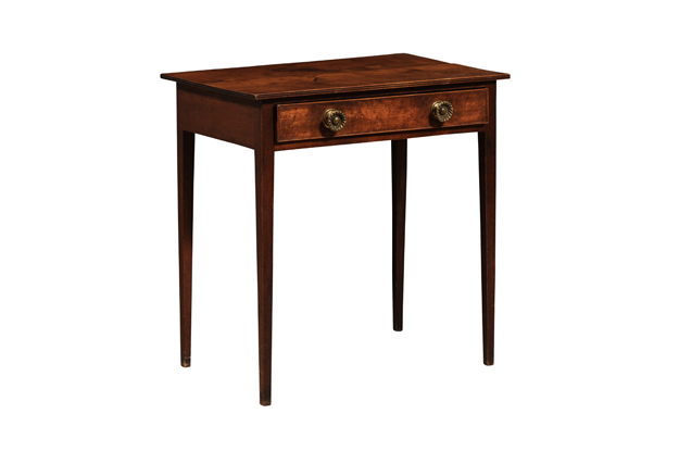 English Georgian Period 18th Century Fruitwood Side Table with Single Drawer -- LiL