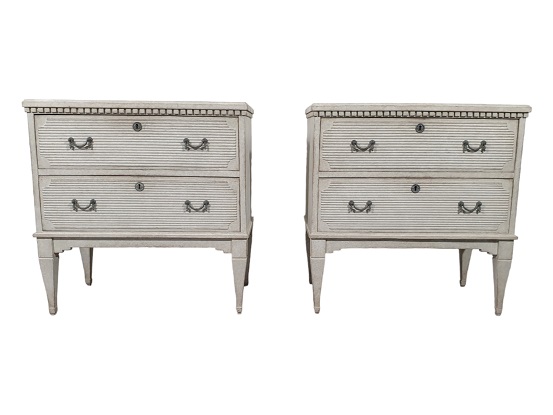 ON HOLD:  Pair of Swedish 19th Century Gustavian Style Chest of Drawers Circa 1890