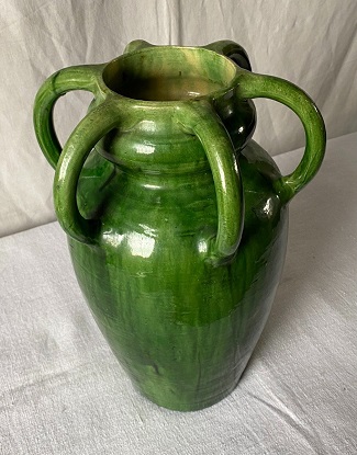 Arriving in Future Shipment - French 19th Century Glazed Pottery Vase with Six Handles