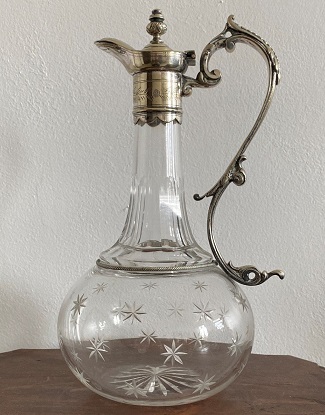 Arriving in Future Shipment - French 19th Century Crystal an Silver Wine Decanter