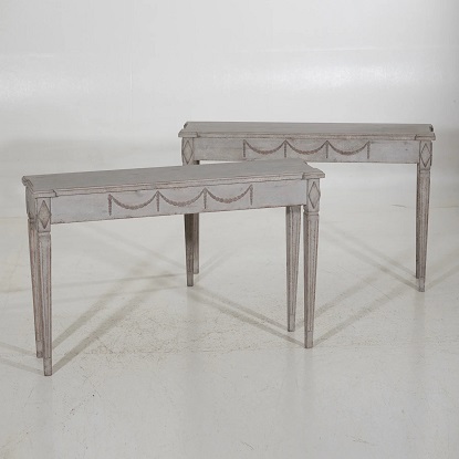 Arriving in Future Shipment - Pair of 19th Century Swedish Gustavian Console Tables Circa 1810