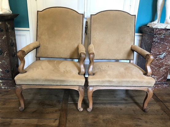 Arriving in Future Shipment - Pair of 18th Century French Régence Period Arm Chairs