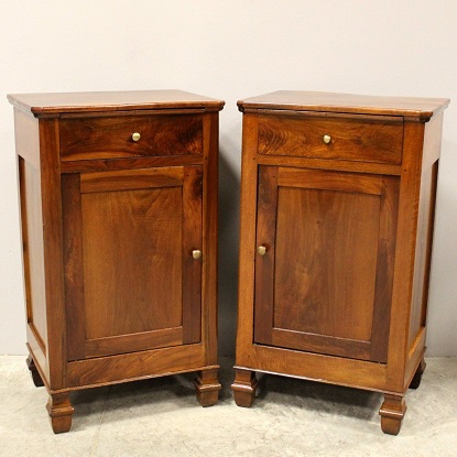 Arriving in Future Shipment - Pair of 19th Century Italian Louis Philippe bedsides tables In solid walnut