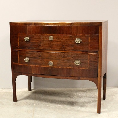Arriving in Future Shipment - 18th Century Italian Louis XVI Chest of Drawers In solid walnut and marquetry from Veneto