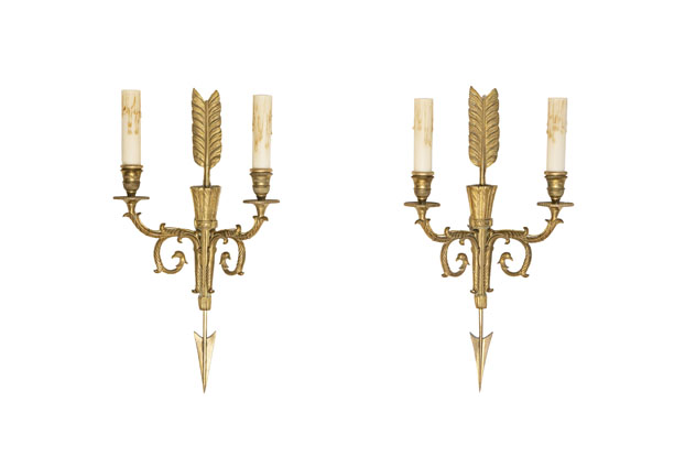 Pair of 20th Century French Bronze Sconces