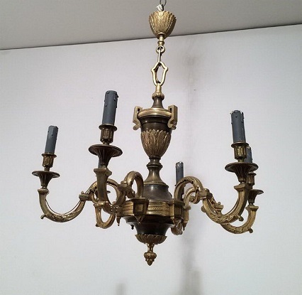 Arriving in Future Shipment - 20th Century French Bronze Chandelier