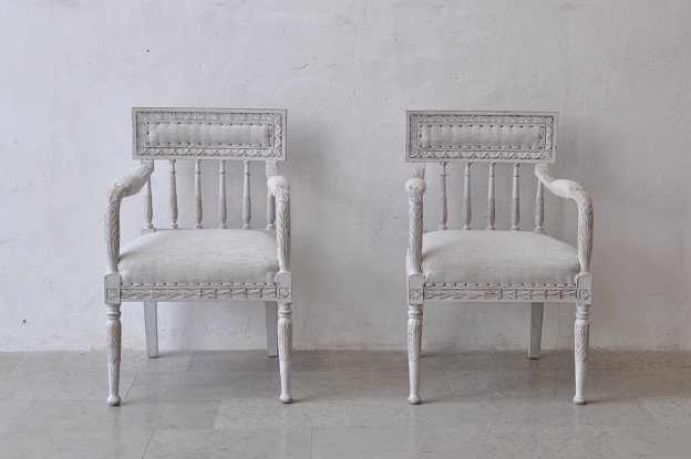 Arriving in Future Shipment - Pair of 20th Century Swedish Gustavian Style Chairs