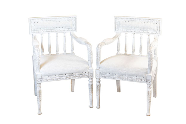 Pair of 20th Century Swedish Gustavian Style Chairs