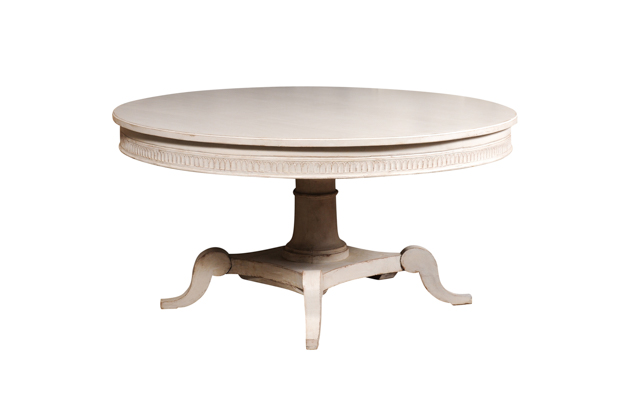 Swedish 19th Century Round Painted Table