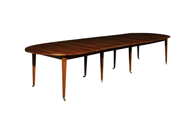 French 19th Century Walnut Extension Table with 5 Leaves