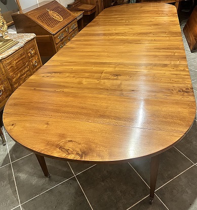 SOLD - Arriving in Future Shipment - French 19th Century Walnut Extension Table with 5 Leaves