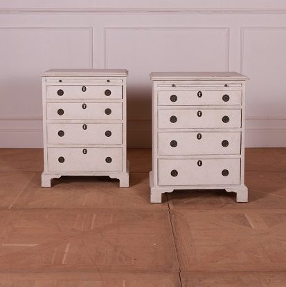 English 19th Century Pair of Painted Pine Commodes Circa 1890 DLW